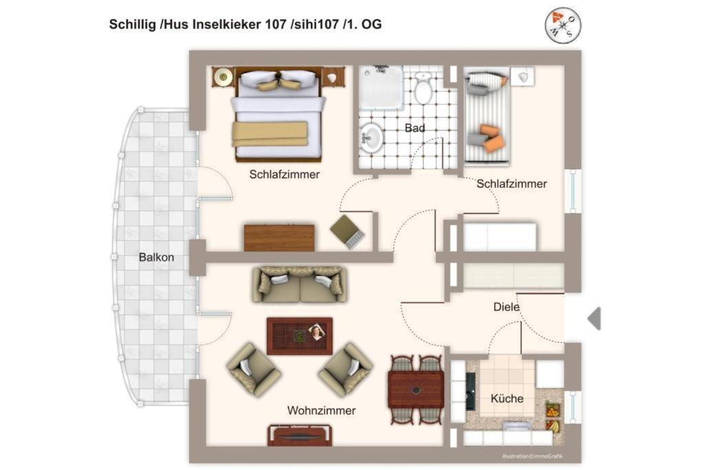 Hus Inselkieker Hus Inselkieker 107 Apartment Schillig Bagian luar foto